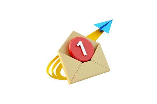 Email notification message inbox mail alert communication paper plane