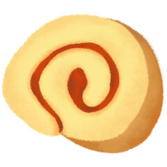 roll cake bolu gulung hand drawing png transparent illustration