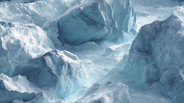 Realistic 3D Rendering of Arctic Ice Wall Landscape