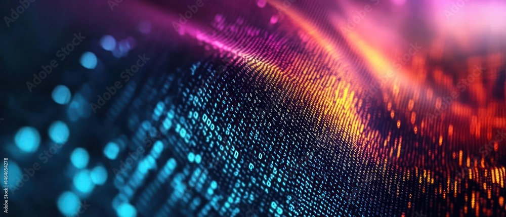 Poster abstract binary code background