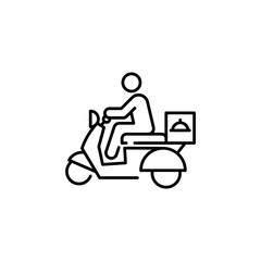 Food delivery icon. Simple food delivery icon for social media, app and web design. Vector illustration.