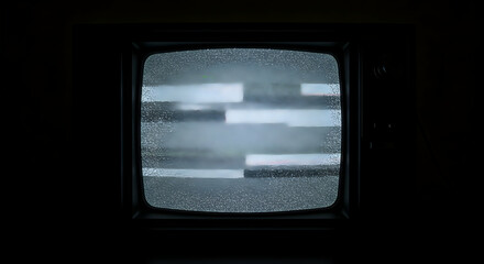 Vintage Television Static No Signal Retro Broadcast Old TV Screen Glitch
