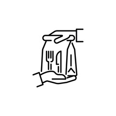 Food delivery icon. Simple food delivery icon for social media, app and web design. Vector illustration.