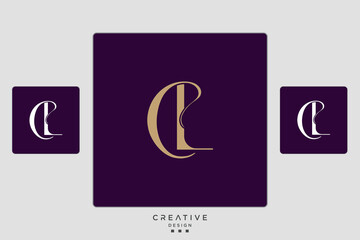 Set Of CL, LC, C, L, Abstract Letters Logo Monogram