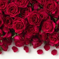Obraz premium Bouquet of red roses isolated on white background