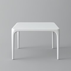 Minimalist white table showcasing sleek design and modern elegance.