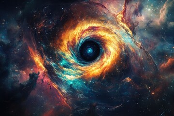Cosmic vortex in a swirling nebula