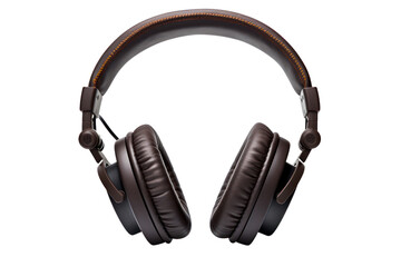 Fototapeta premium Acoustic Escapism: An overhead view showcasing professional-grade headphones, designed for music, audio, and the immersive world of sound.