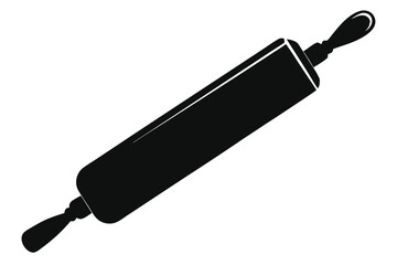 A black rolling pin is displayed diagonally in the full frame shot
