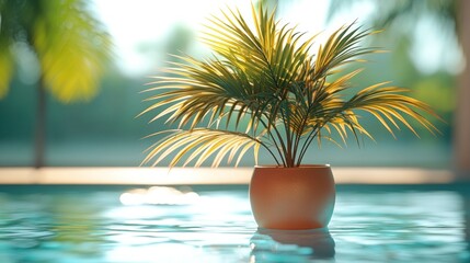 Obraz premium Tropical plant by pool