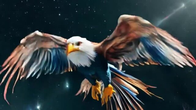 Bird fly in sky eagle , ai generative 
