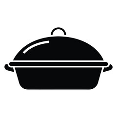 The black casserole dish with lid suggests home cooking and family meals