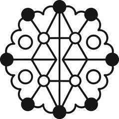 Black Silhouette Vector of Neural Network Structure