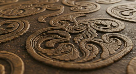 Obraz premium Intricate Brown Ornate Design Texture Background Elegant Luxury Wallpaper