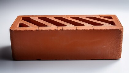 brick block with textured surface on white background