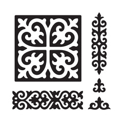 Kazakh Traditional Ornaments - Vector Set