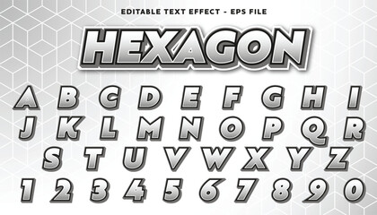 hexagon editable  text and alphabet effect with modern background