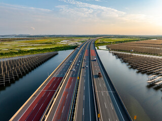 Highway and solar photovoltaic panels