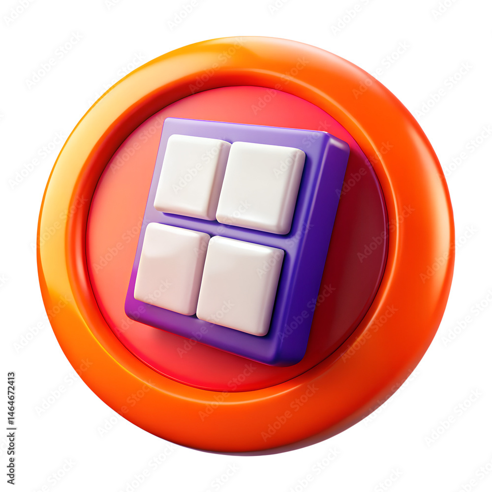 Poster high quality 3d rendering icon of the land transportation button representing navigation and journey