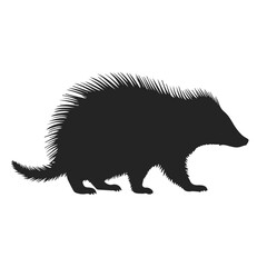 Porcupine Silhouette Vector Illustration – Wildlife Graphic for Nature and Forest Design Themes