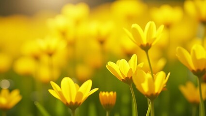 Fototapeta premium Flower Close-Up: Vibrant Yellow Petals Unfolding