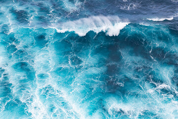 Fototapeta premium abstract aerial view background of blue waves