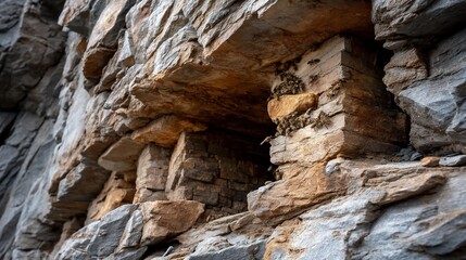 Stone wall with beehive