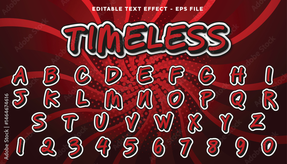 Aufkleber timeless editable text and alphabet effect with modern background