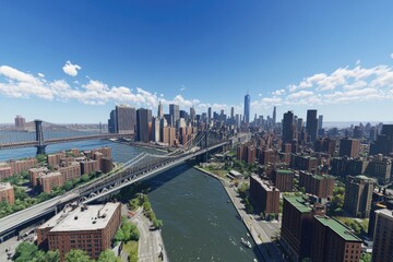Panoramic city view of New York City skyline