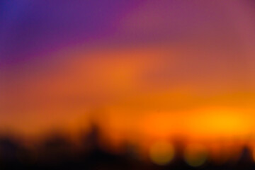 Abstract blurred silhouette sunset colorful sky cloud