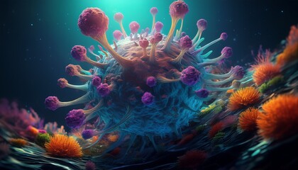 microscopic virus world