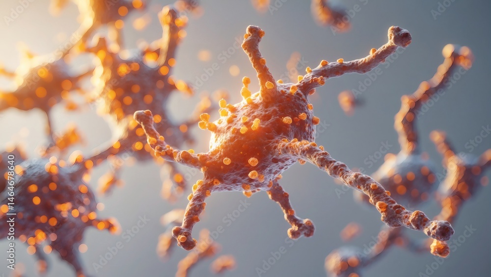 Fototapete intricate image of nerve cells showing their complex structure