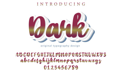 Dark Font Stylish brush painted an uppercase vector letters, alphabet, typeface