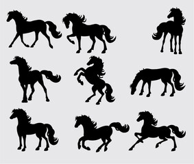 Horse Silhouette Collection-Horse Silhouette Vector Collection-horse silhouette
