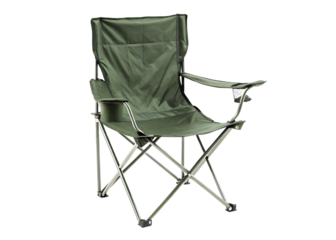 Green camping chair  isolated on white background PNG