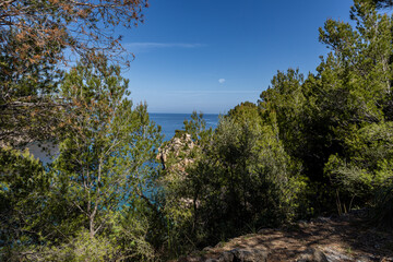 Cala Deia Beach and holiday destination on the Spanish Island of Mallorca with clear Mediterranean...