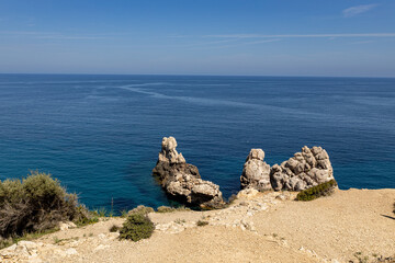 Cala Deia Beach and holiday destination on the Spanish Island of Mallorca with clear Mediterranean...