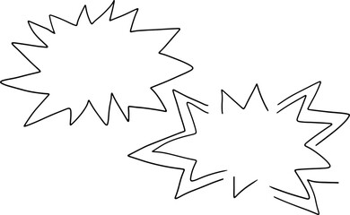 two bang hand drawn with black curved outline