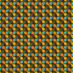 Бесшовный ретро-геометрический узор в ярких цветах