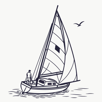 sailing ship on a white background