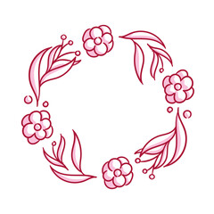 Simple Shading Line Flower Ornament Wedding Illustration