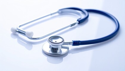 Medical Stethoscope Close up of a Blue and Silver Medical Instrument for Doctors
