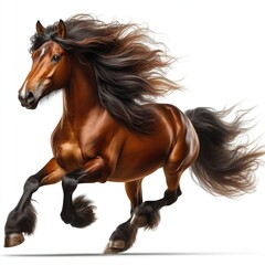 Horse 2026. A horse with flowing hair running across a dusty surface, creating a cloud of dust behind it. The horse's mane is long and flowing, and its legs lift the ground as it moves.