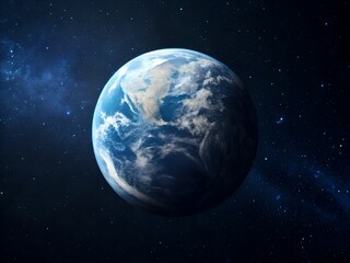 Obraz premium Earth seen from space amidst a starry expanse.