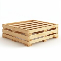 Wooden crate, square, light-colored, simple