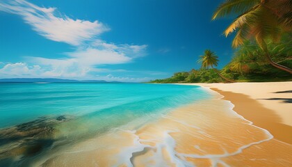 turquoise waters and golden sands a tropical paradise beach getaway vacation