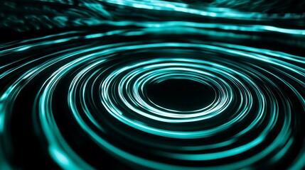 Glowing blue neon lines on a black background. 3d rendering