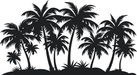 palm tree silhouette © OasisVector Studio