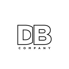 Letter D and B, DB logo design template. Minimal monogram initial based logotype.