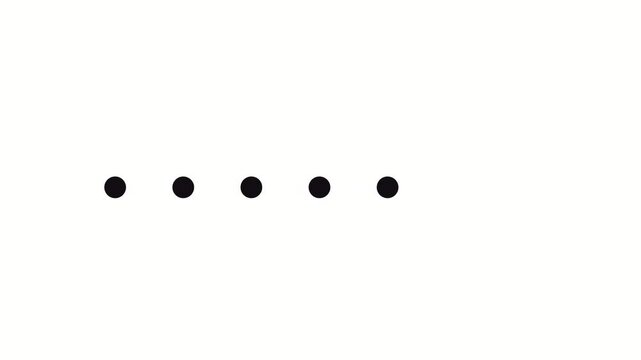 Five Black Circles Horizontal Line Simple Minimalist Graphic Design Dots Pattern Element